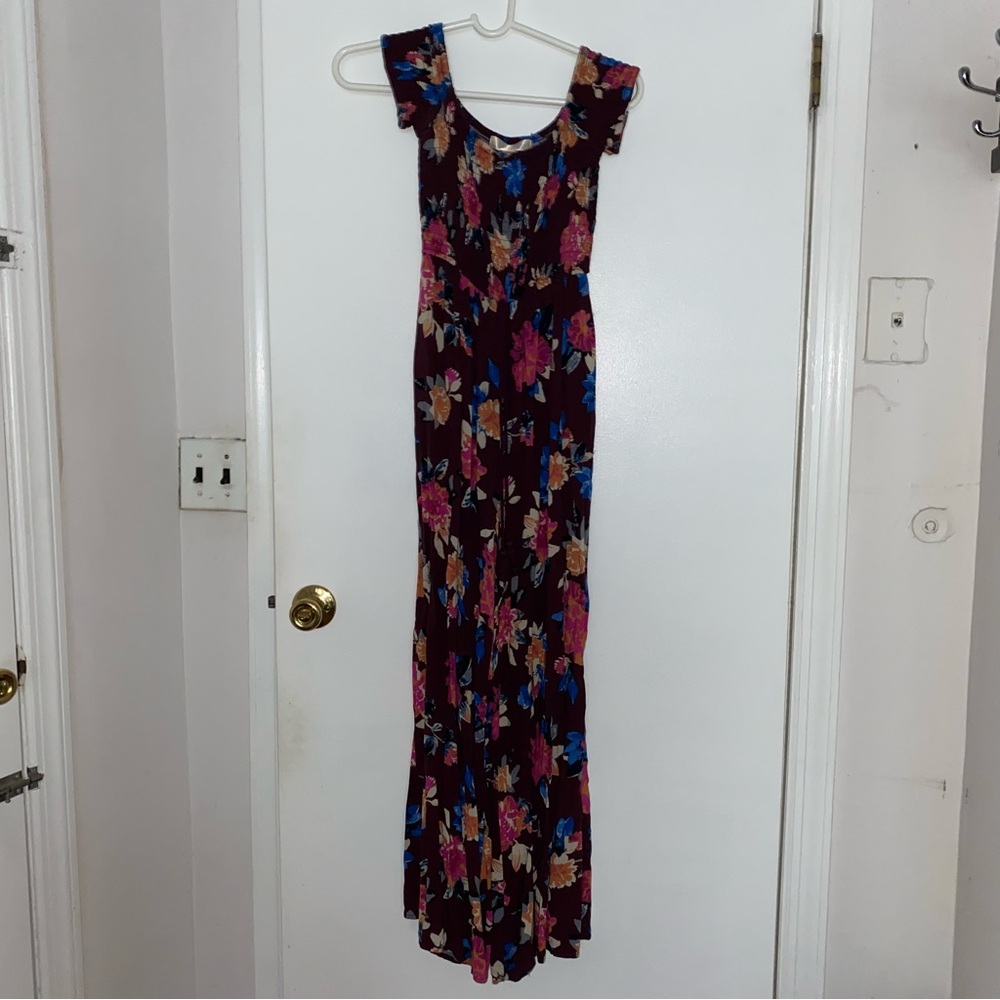 Floral Romper Off the Shoulder Long Maxi Romper Flowers XS Band of Gypsies